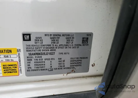 2014 Buick Enclave from USA, damaged, VIN 5GAKRBKD2EJ218227